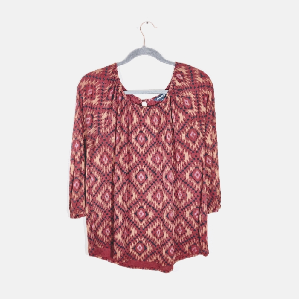 ⭐Lucky Brand | Women's Tribal Peasant Shirt Red